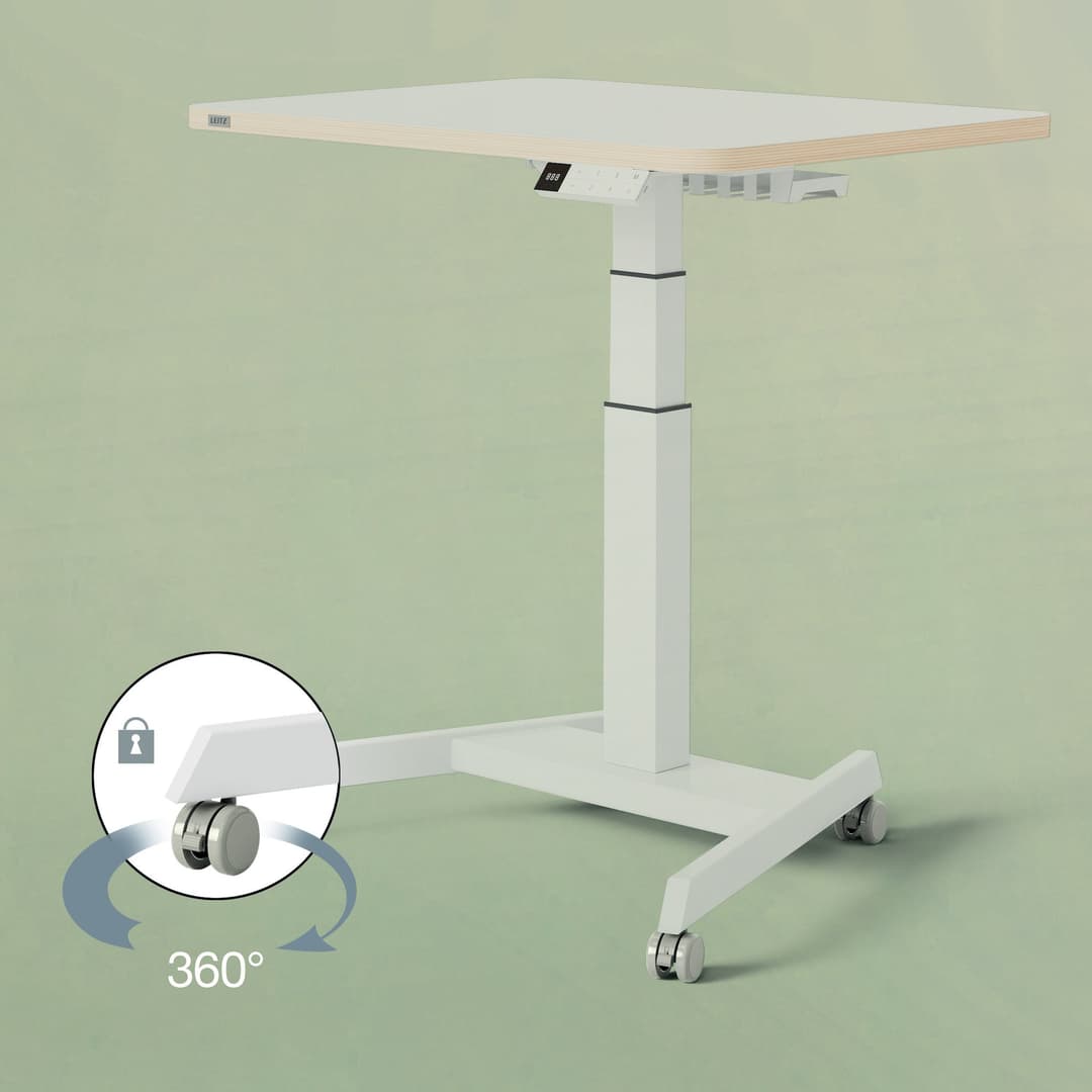 Leitz Castor Wheels for Ergo Small Electric Sit Standing Desk 53740085 - Set of 4 - Image 2