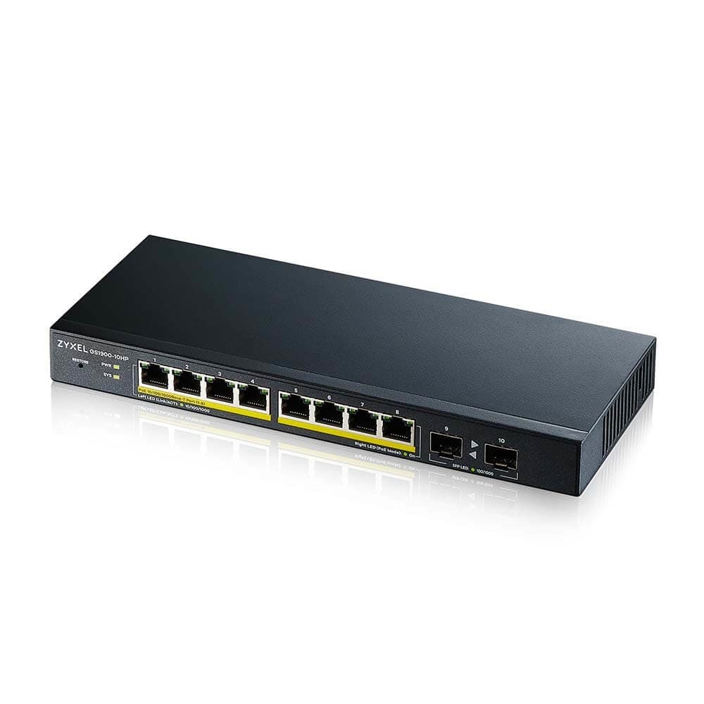 Zyxel GS1900-10HP-GB0102F 20 Gbit/s Managed 8 x Gigabit Ethernet RJ45+SFP Ports Network Switch - Image 3