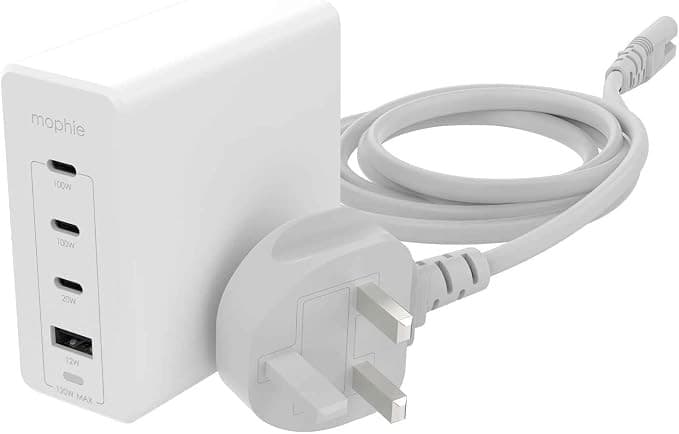 ZAGG mophie Speedport 120W 4-Port GaN USB-C USB-A Fast Wall Charger - White - Image 2