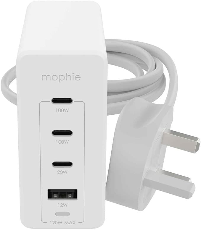 ZAGG mophie Speedport 120W 4-Port GaN USB-C USB-A Fast Wall Charger - White - Image 4