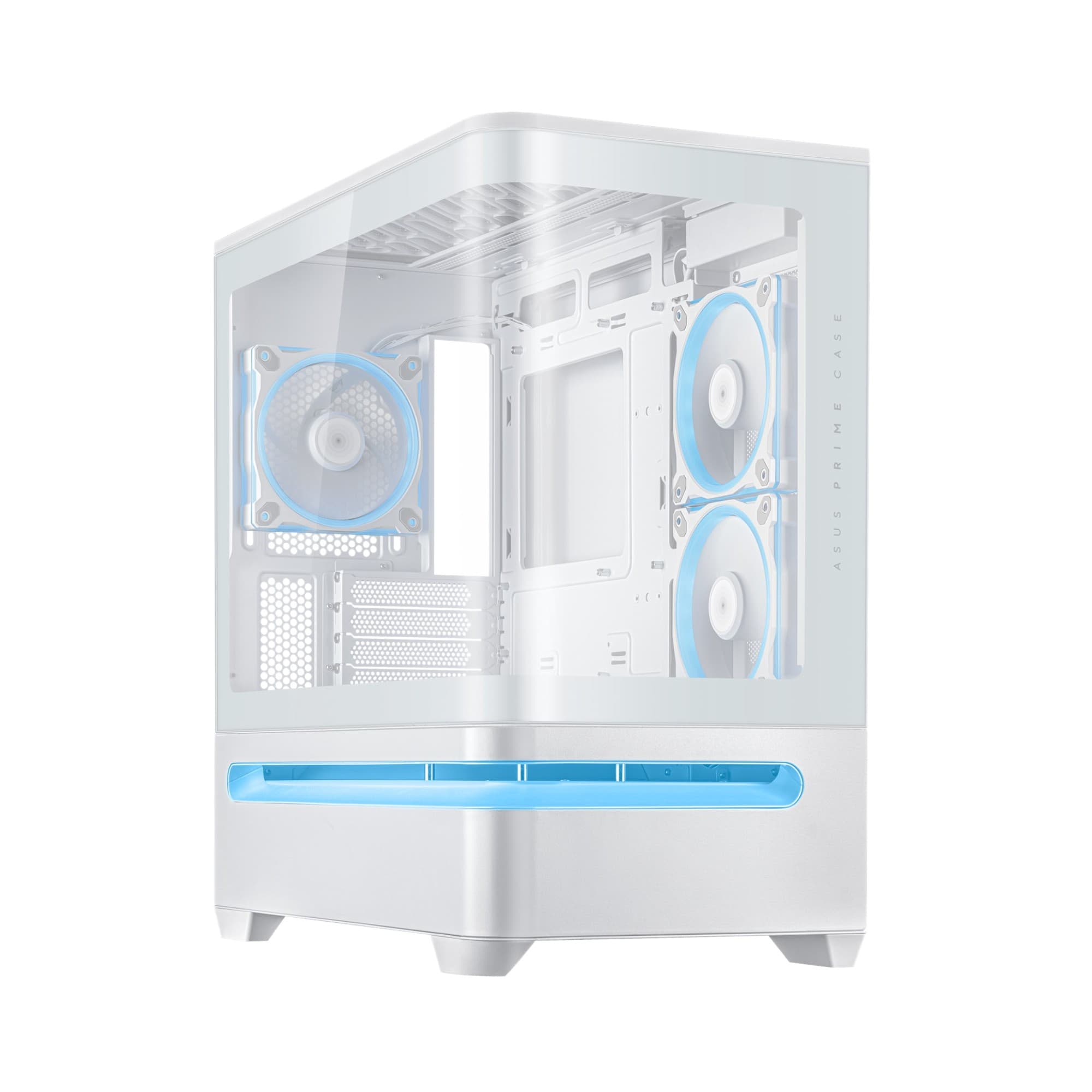 ASUS Prime AP202 ARGB Micro-ATX Tempered Glass Mid Tower Gaming Case with 3 x 120mm ARGB Fans - White