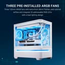 ASUS Prime AP202 ARGB Micro-ATX Curved Tempered Glass PC Case with 3 x 120mm ARGB Fans - White thumbnail 5