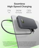 Belkin UltraCharge Pro 27000mAh 240W Power Bank with Integrated USB-C Cable - Charcoal thumbnail 5