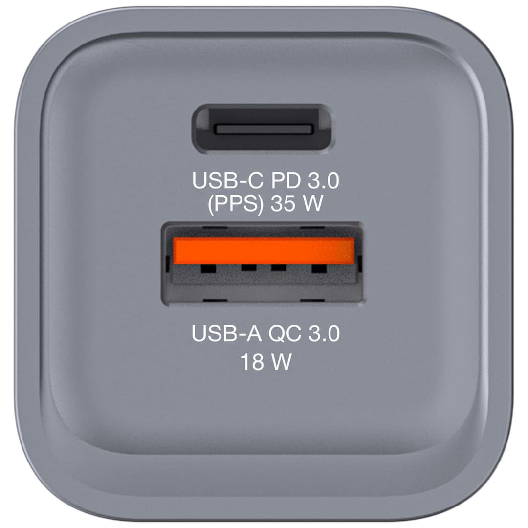 Verbatim GNC-35 GaN Charger 35W with 1 x USB-C PD 35W / 1 x USB-A QC 3.0 (EU/UK/US) - Image 3