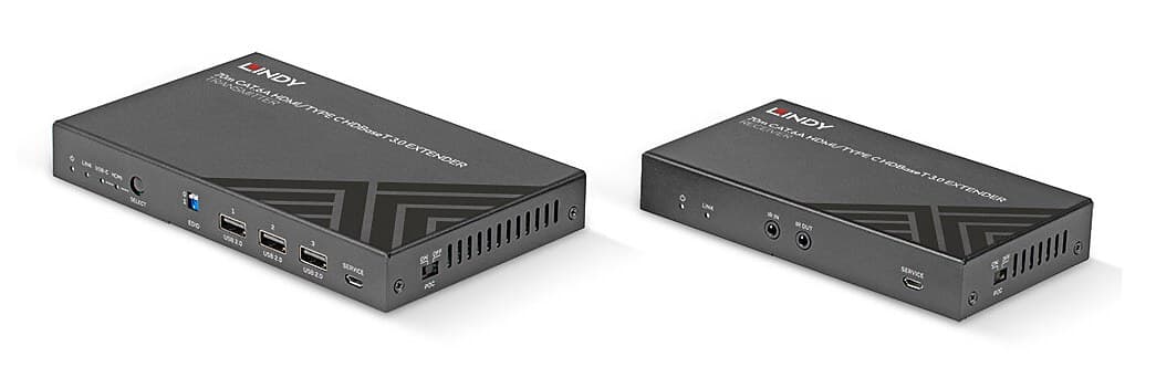Lindy 70m Cat.6A HDMI 4K60 & Type C HDBaseT 3.0 KVM Extender - Image 2