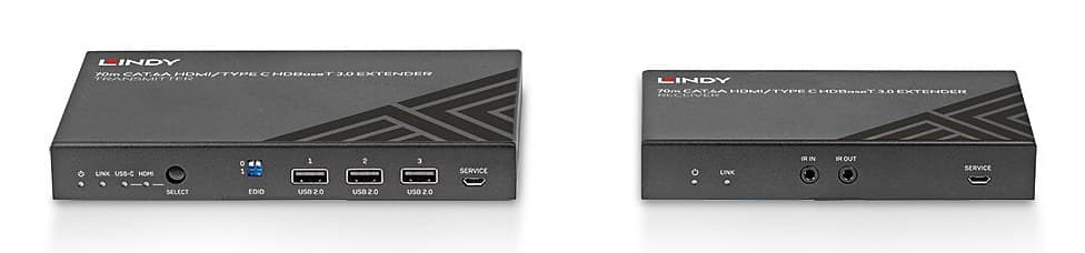 Lindy 70m Cat.6A HDMI 4K60 & Type C HDBaseT 3.0 KVM Extender - Image 3