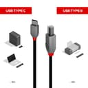 Lindy 2m USB 2.0 Type C to B Cable, Anthra Line thumbnail 3