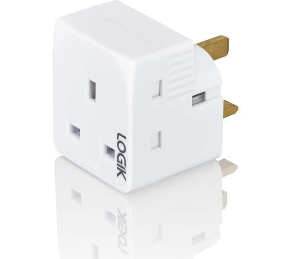 LOGIK L3WAYP18 3-Socket Plug Adapter - Twin Pack - Image 3