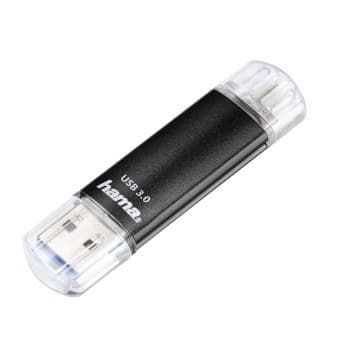 Hama Laeta Twin USB Flash Drive, USB 3.0, 128 GB, 40 MB/s, black - Image 1