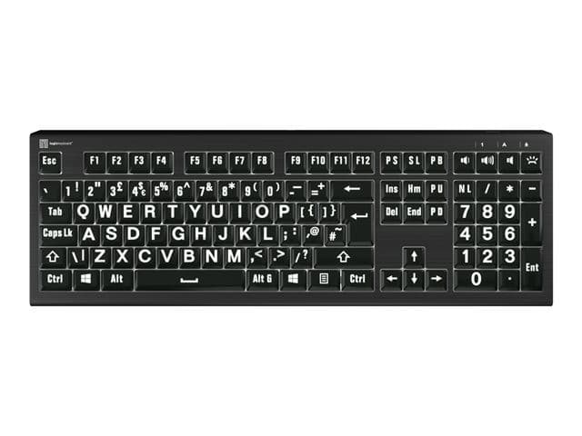 Logic Keyboards Largeprint ASTRA 2 Backlit Keyboard Windows - Black