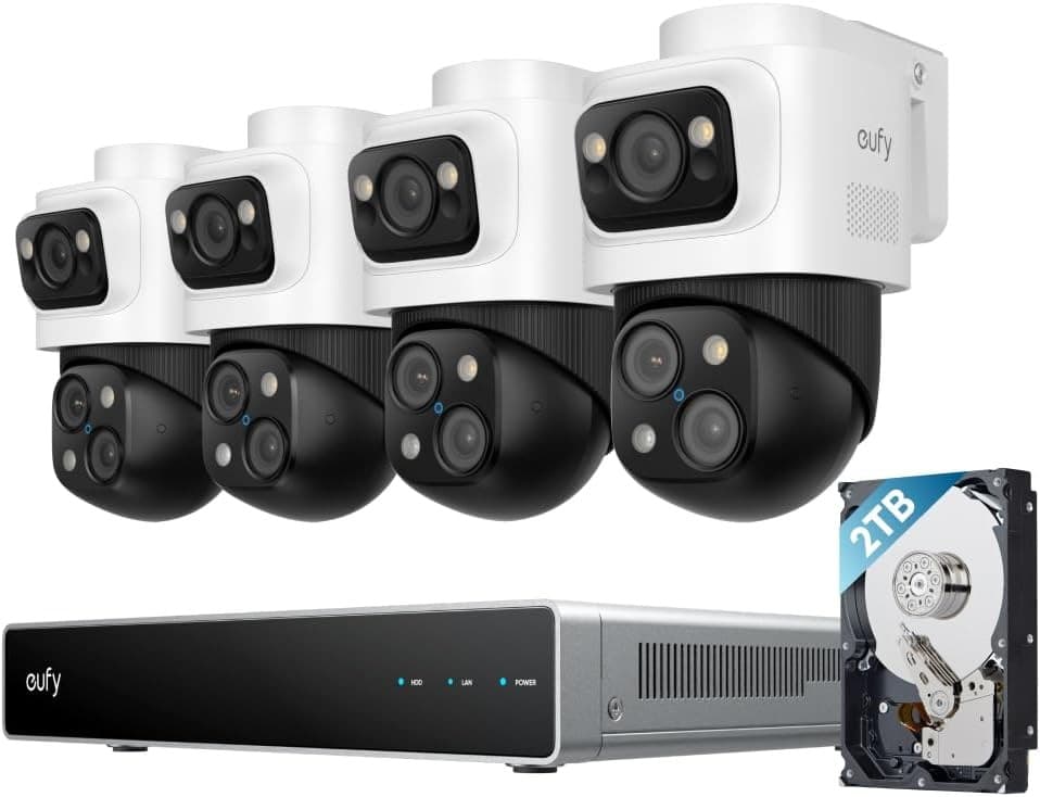 eufy Security S4 Max 4K PoE CCTV Camera System with 4 Cameras 2TB NVR