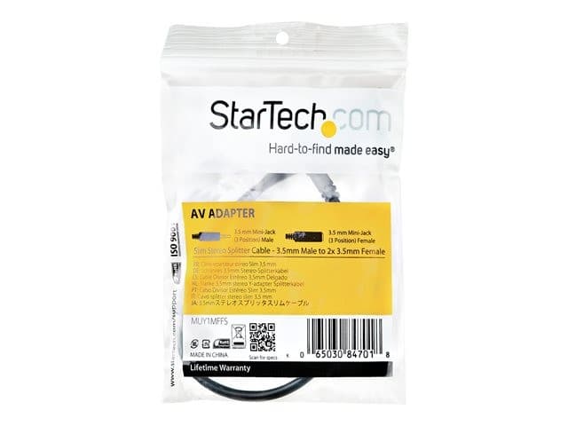 StarTech MUY1MFFS 3.5mm Audio Cable Black - Image 7