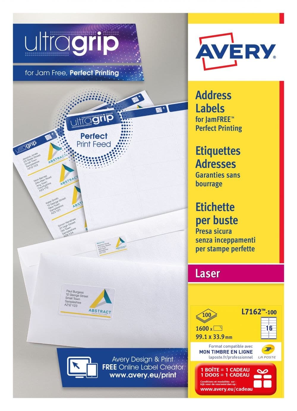 Avery L7162-100 Address Labels 100 sheets - 16 Labels per Sheet - Image 1