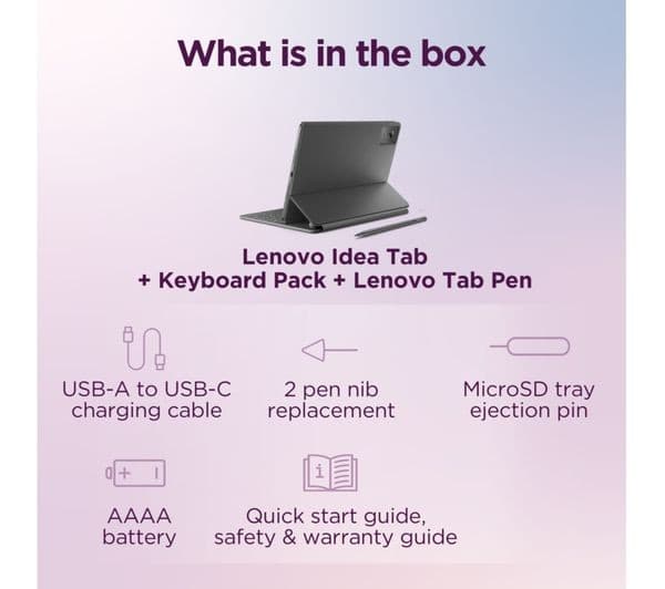Lenovo Idea Tab 11" 8GB 128GB Android Tablet With Pen & Keyboard Grey - Image 10