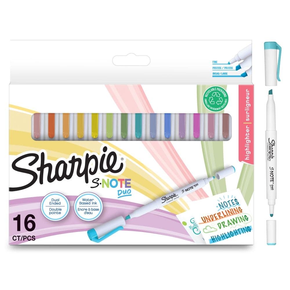 Sharpie 2182115 S-Note Duo Dual-Ended Creative Markers Pack of 16 - Image 1