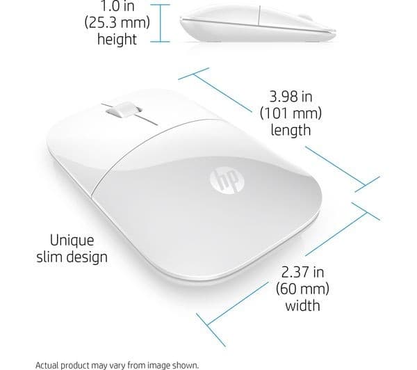 HP Z3700 Wireless Optical Mouse - White - Image 10