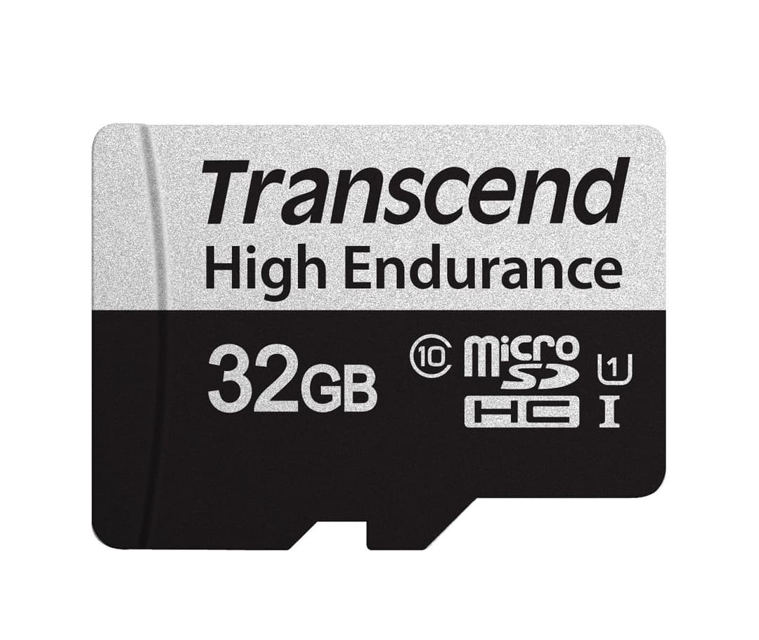 32GB Transcend High Endurance 350V microSDXC Memory Card CL10 UHS-I for Dashcams and Surveillance - Image 1