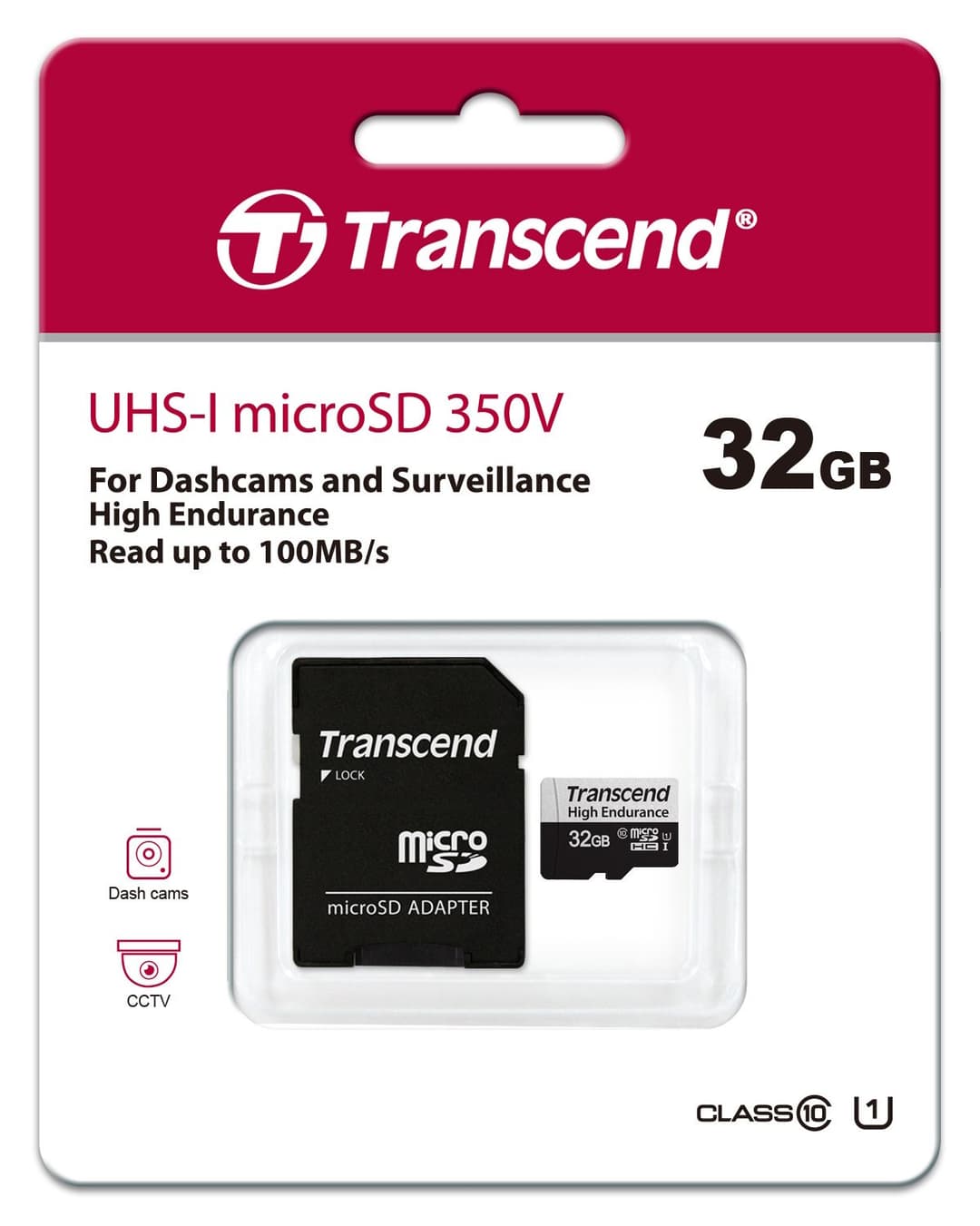 32GB Transcend High Endurance 350V microSDXC Memory Card CL10 UHS-I for Dashcams and Surveillance - Image 2
