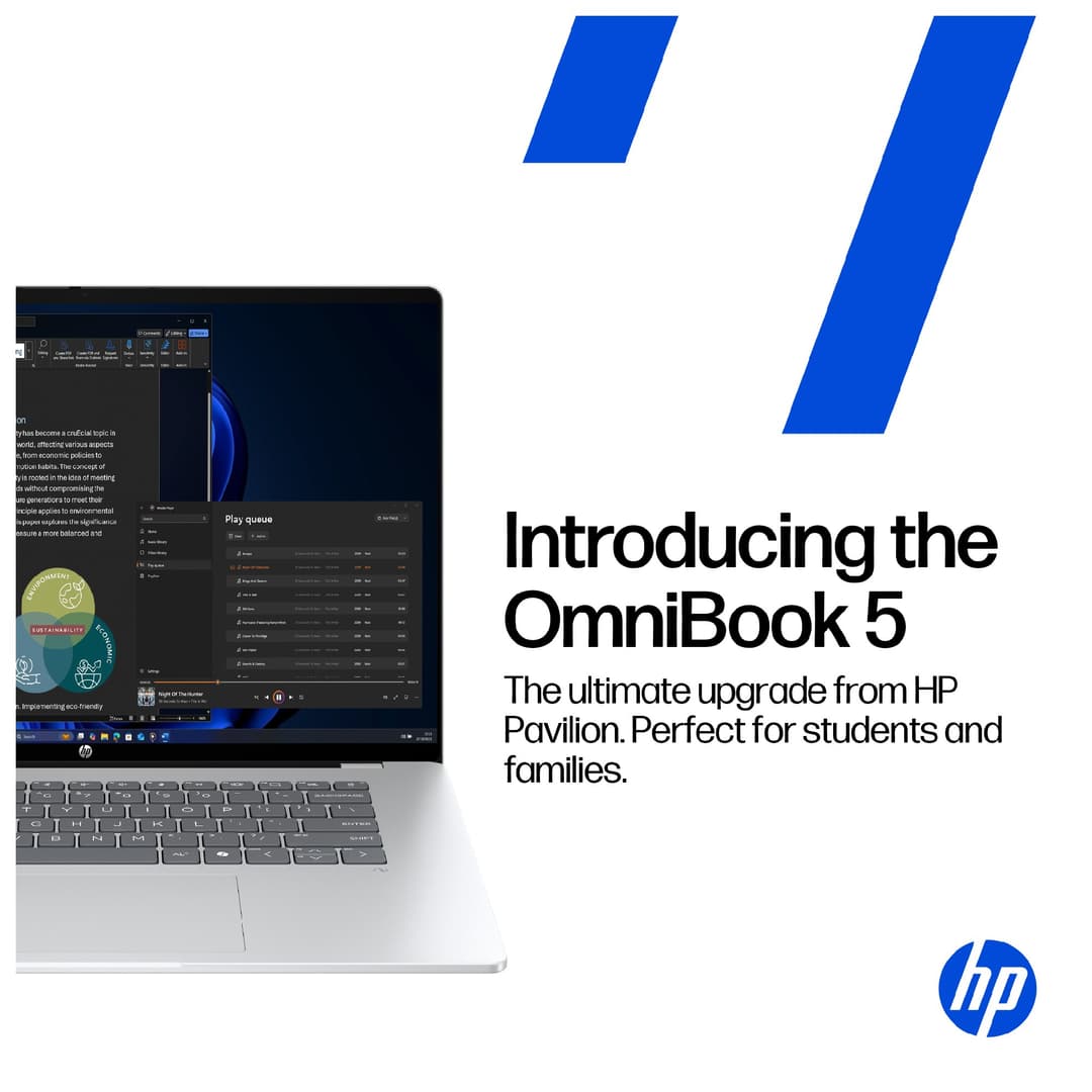 HP OmniBook 5 Next Gen AI 14-he0001na Qualcomm Snapdragon X1-26-100 16GB RAM 512GB SSD 14" 2K Windows 11 Home Copilot+ Laptop - Image 4