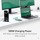 Plugable Technologies 13-in-1 USB-C Triple Monitor Docking Station with 100W Charging, Compatible with Windows, Mac, and Chrome with Thunderbolt 3 / 4 or USB-C (3x HDMI, 1x USB-C, 4x USB, Ethernet, SD Card Reader) thumbnail 4