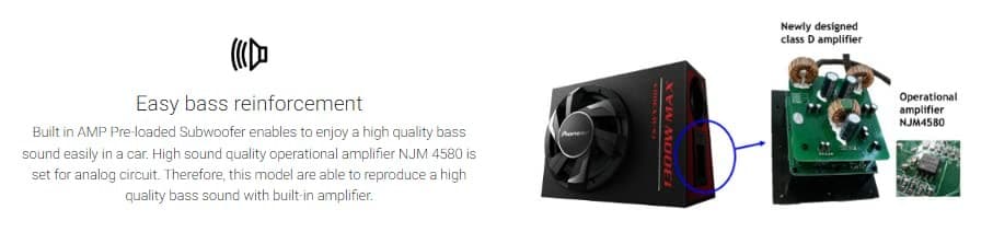 Pioneer TS-WX300A 30 cm Powered Active Subwoofer With Class-D Built-In Amplifier - Black - Image 3