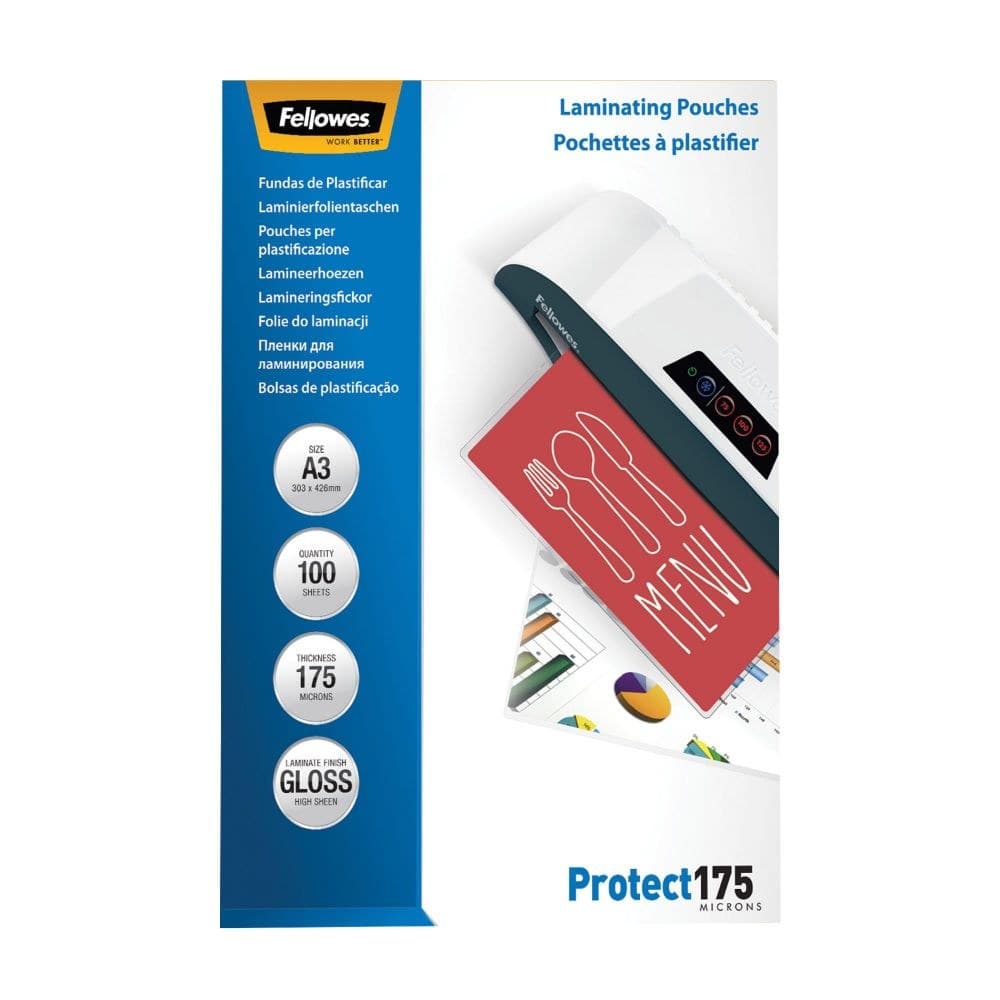 Fellowes 53088 A3 175Mic Pouch 100pk - Image 1