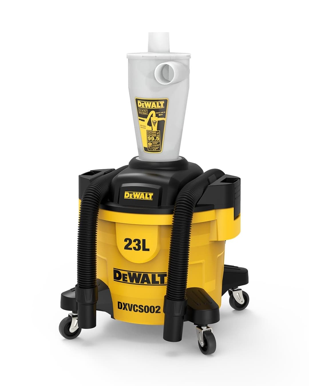 DEWALT Cyclone Dust Collector Vacuum Cleaner Separator - Yellow - Image 1