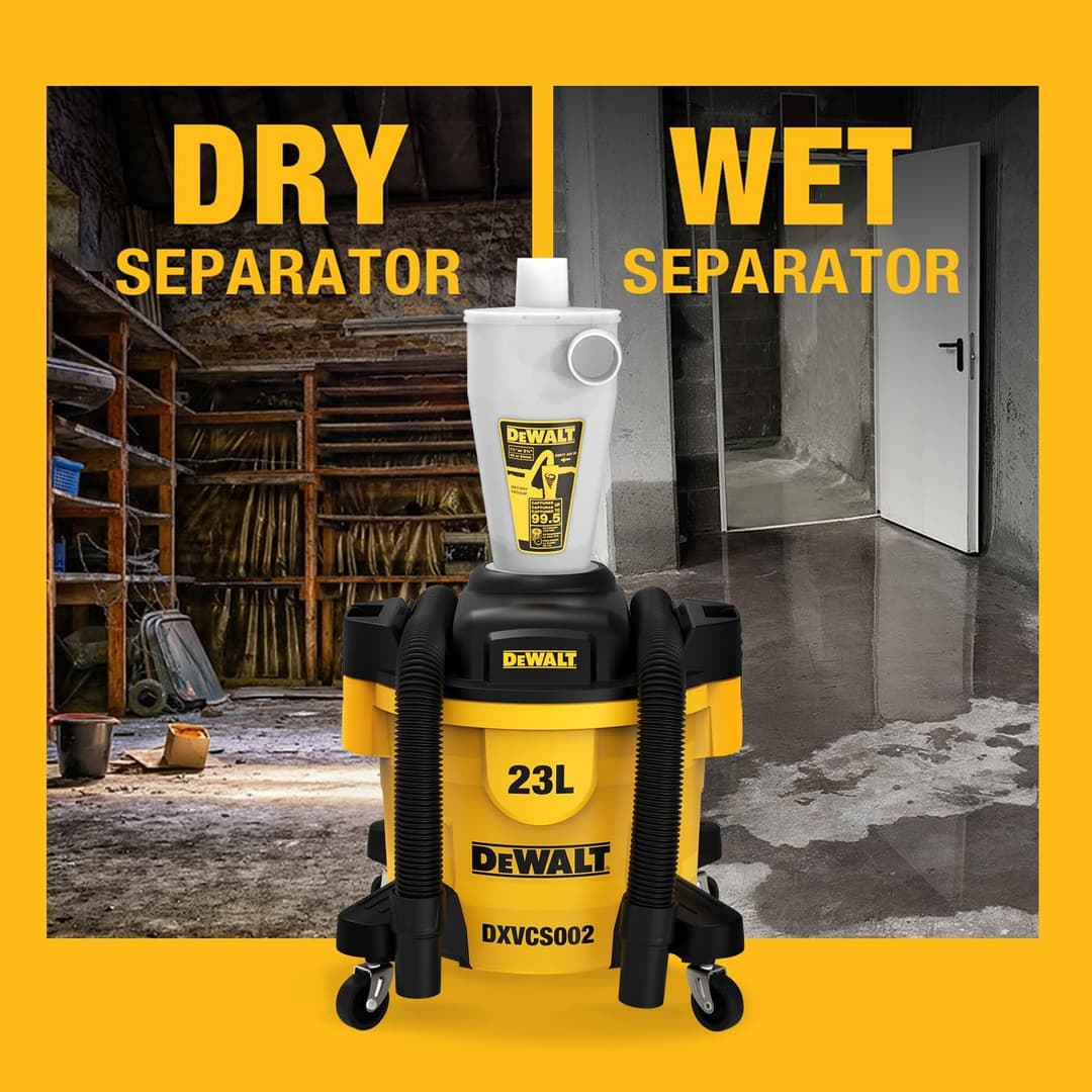 DEWALT Cyclone Dust Collector Vacuum Cleaner Separator - Yellow - Image 5
