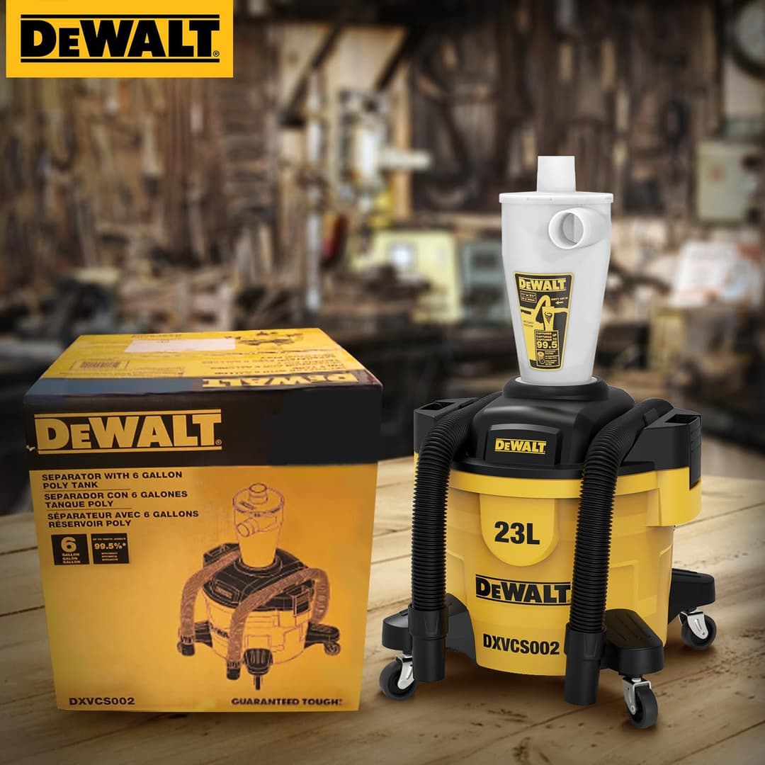 DEWALT Cyclone Dust Collector Vacuum Cleaner Separator - Yellow - Image 8