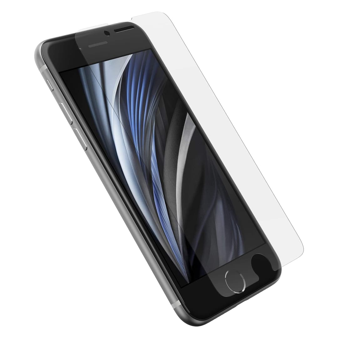 OtterBox Alpha Glass Screen Protector for iPhone 6s/7/8/SE 2nd Gen 2020/3rd Gen 2022, Tempered Glass, x2 Scratch Protection, Antimicrobial Protection - Image 1