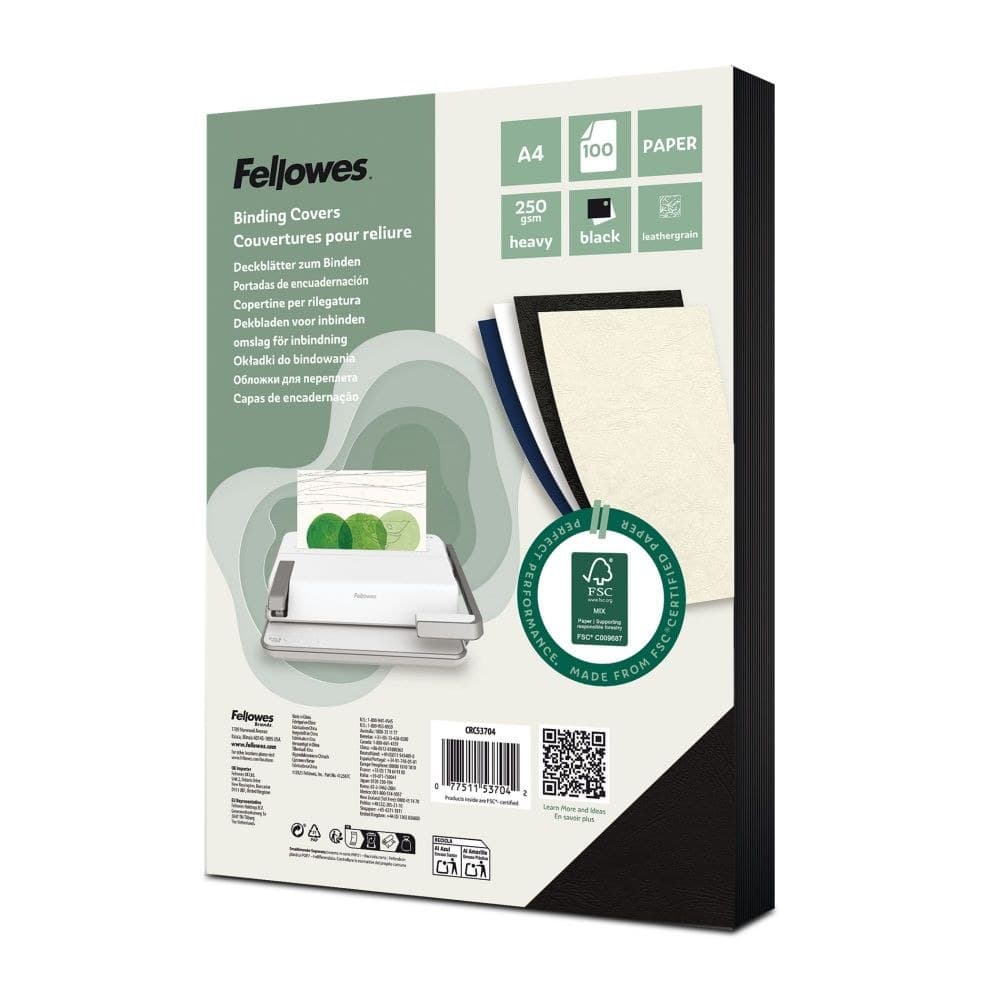 Fellowes 5370402 A4 Leatherboard Covers - Image 1