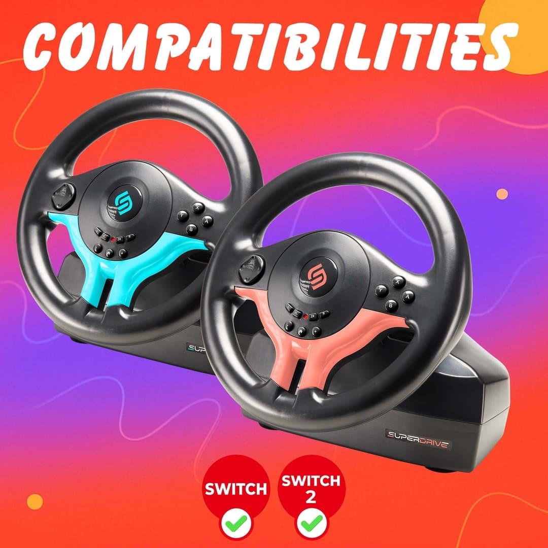 Subsonic Superdrive SV250-S Steering Wheel for Switch 2 & Switch Red - Image 2