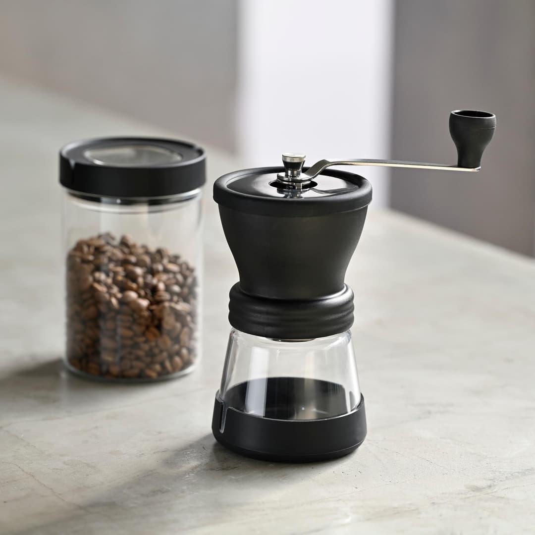 HARIO Black Ceramic Coffee Grinder With N Skeleton MSCSN-2-B - Black - Image 3