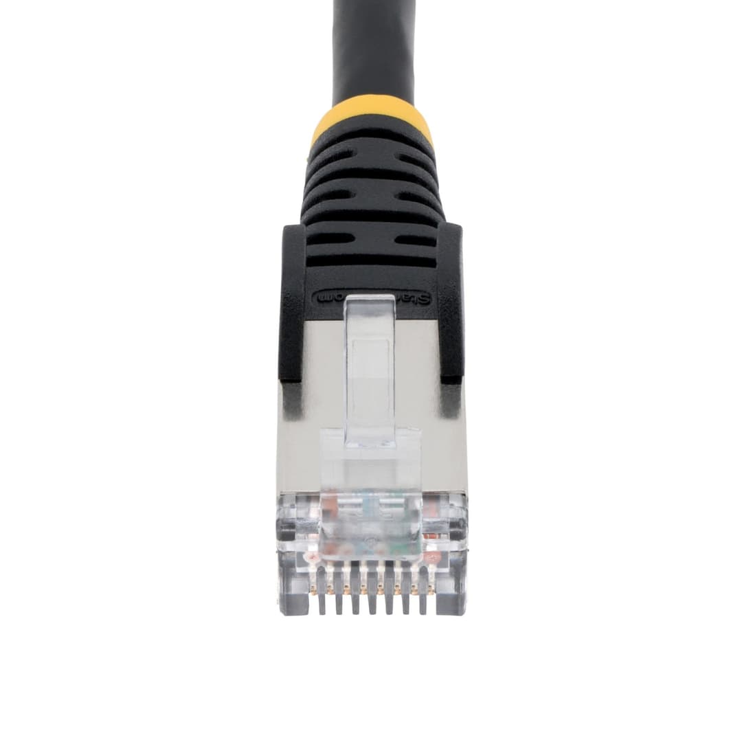 StarTech.com 50cm CAT6a Ethernet Cable - Black - Low Smoke Zero Halogen (LSZH) - 10GbE 500MHz 100W PoE++ Snagless RJ-45 w/Strain Reliefs S/FTP Network Patch Cord - Image 4