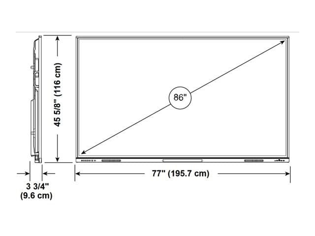 SMART Board GX086-V4 GX (V4) Series - 86" LED-backlit LCD display - 4K - for interactive communication - Image 3