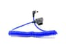 Kondor Blue D-Tap to DC Barrel Right-Angle Coiled Cable, 5.5x2.5mm, Blue #KB-700