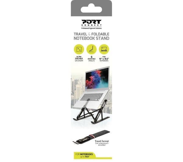 PORT DESIGNS Connect Foldable Laptop Travel Stand - Black - Image 9