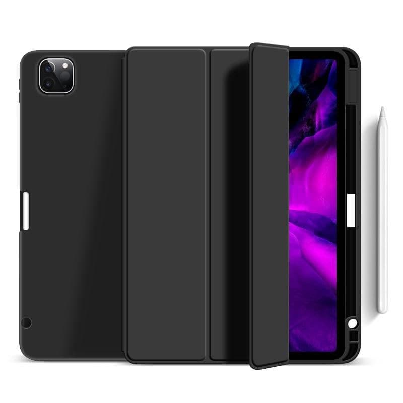 iPad Pro 11 2025/2024 MIAMI Pencil Case - Black PU leather front with soft TPU back. Pencil slot for charging in cover - Image 1