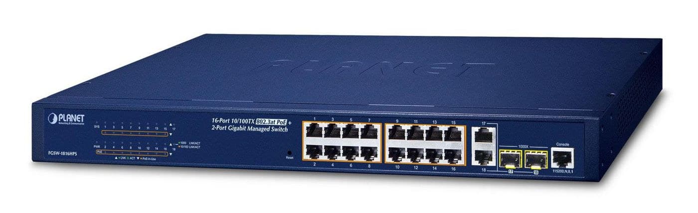 16-Port 10/100TX 802.3at