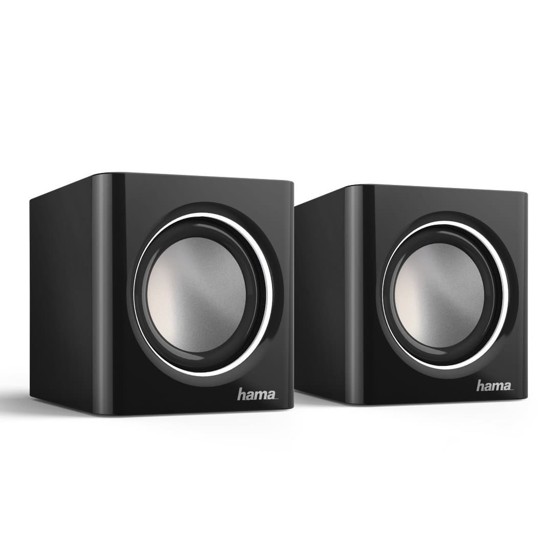 Hama Sonic Mobil 185 Wired 2.0 USB-Powered PC Speakers, 3 W - Black/Silver - Image 1