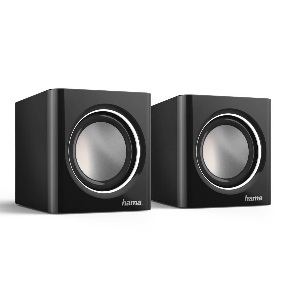 Hama Sonic Mobil 185 Wired 2.0 USB-Powered PC Speakers, 3 W - Black/Silver