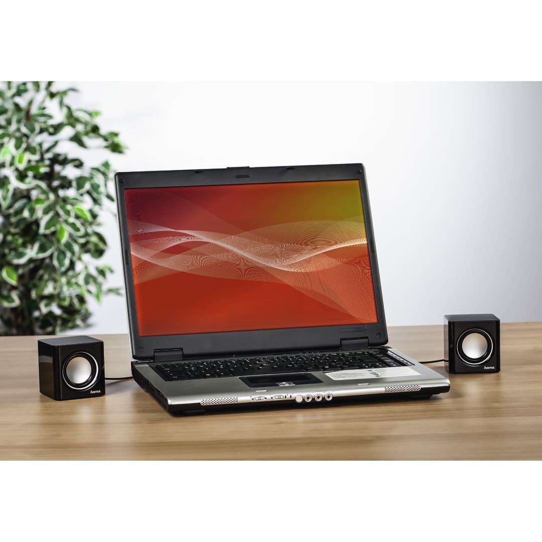 Hama Sonic Mobil 185 Wired 2.0 USB-Powered PC Speakers, 3 W - Black/Silver - Image 3