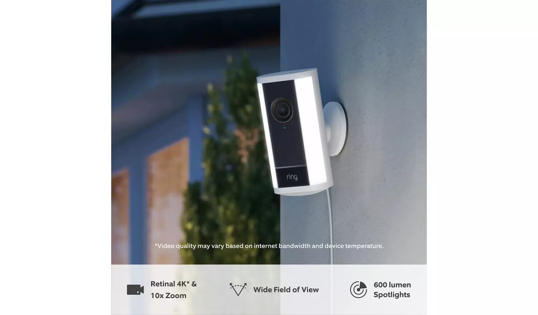 Ring Spotlight Cam Pro 2nd Gen Plug-In 4K Security Camera - White - Image 3