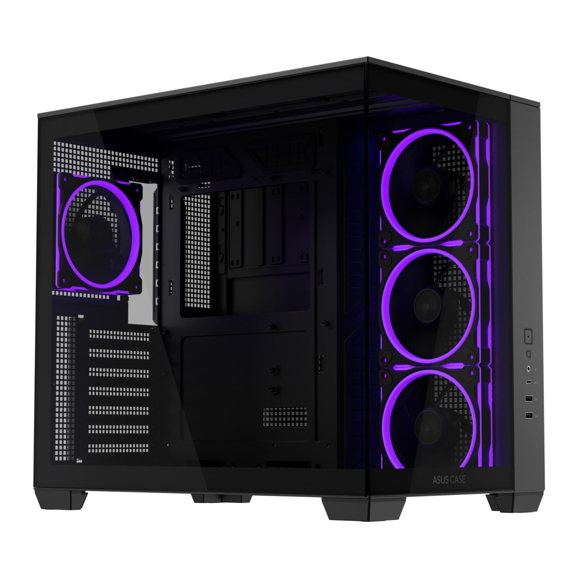 ASUS A32 PLUS ARGB Tempered Glass Dual-Chamber Mid-Tower Gaming PC Case - Black