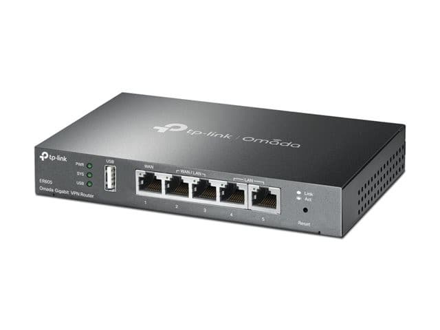 TP-Link Omada ER605 V2 Gigabit VPN Router - Wired, 5 x Gigabit Ports, Up to 3 WAN