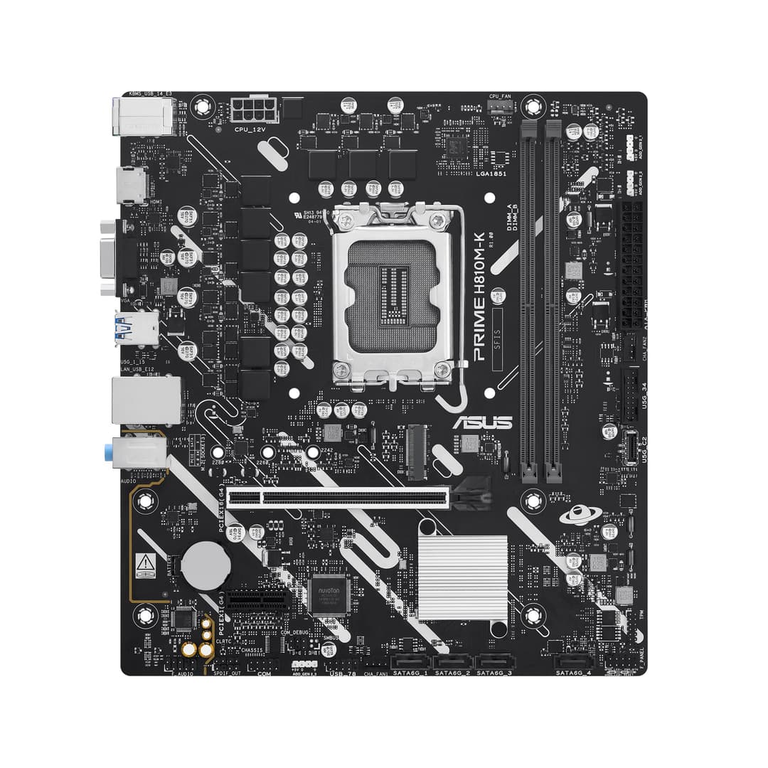 ASUS PRIME H810M-K Intel H810 LGA 1851 (Socket V1) DDR5 Micro-ATX Motherboard - Image 1