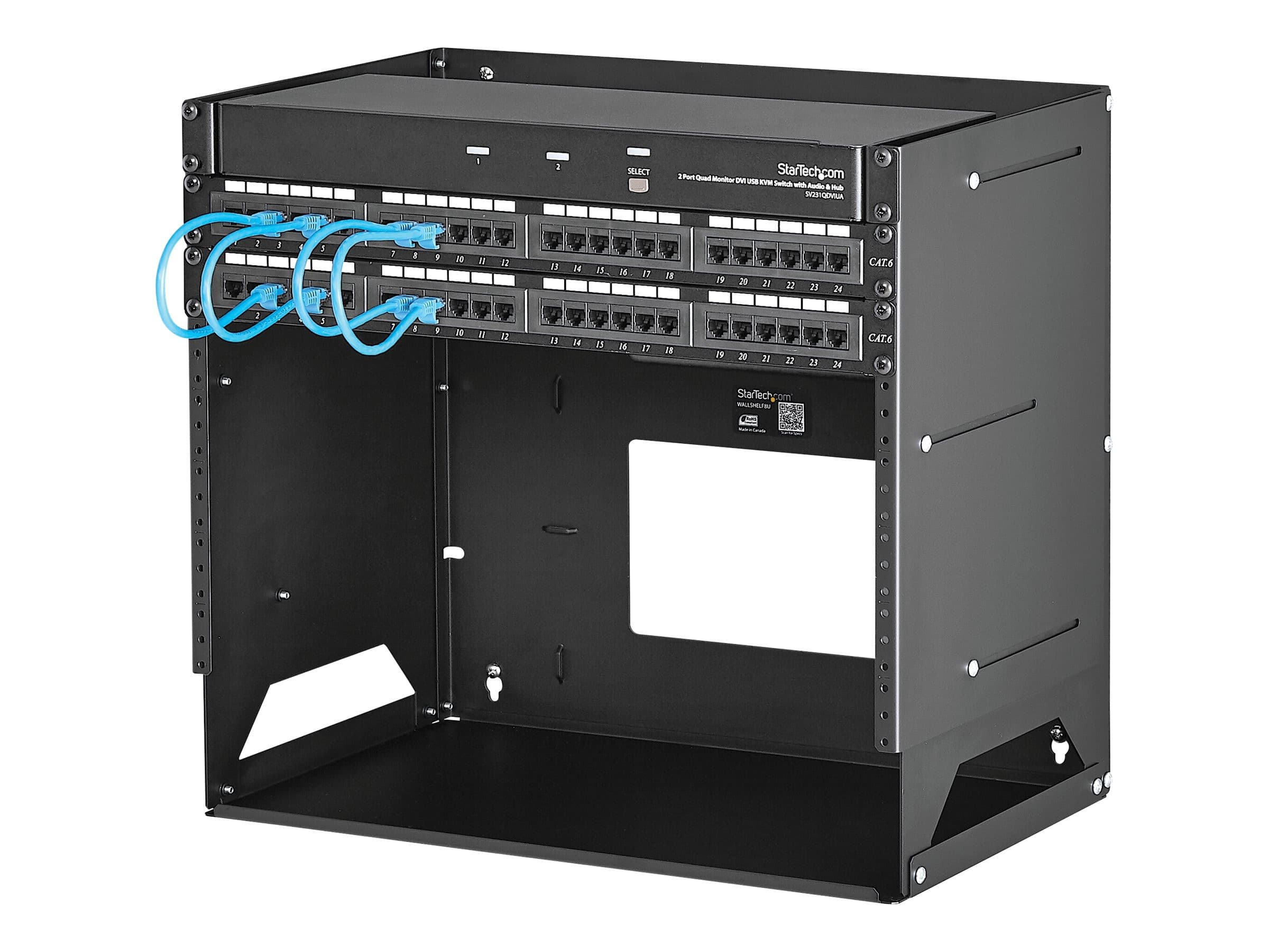 StarTech WALLSHELF8U 8U Wall Mount Rack Black