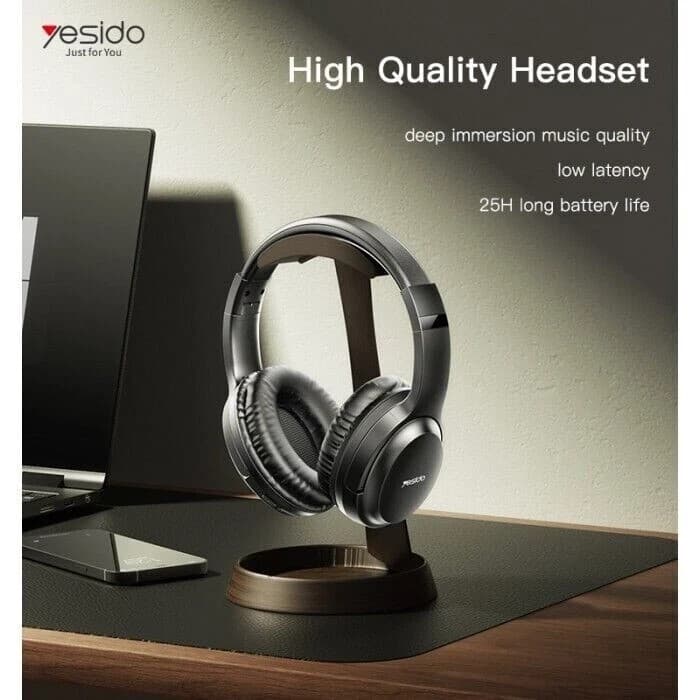 Yesido EP04 Wireless Bluetooth Headset Headphone BT5.3, 25H Playback  - Black - Image 3