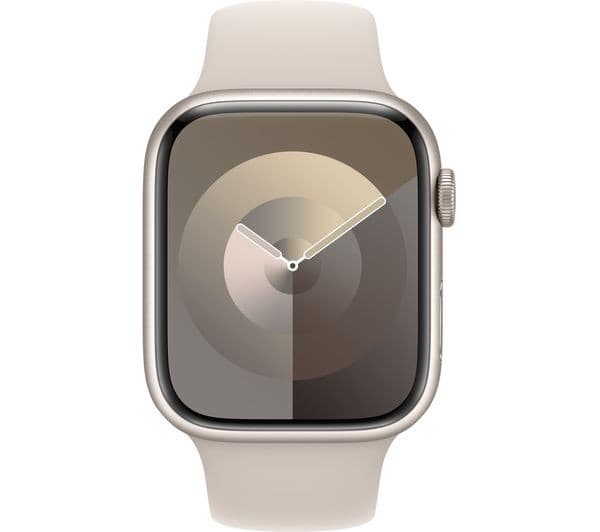 Apple Watch Series 9 GPS 45mm Starlight Aluminium Case with Starlight Sport Band - M/L - Image 2
