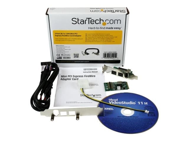 StarTech.com 3 Port 2b 1a 1394 Mini PCI Express FireWire Card Adapter - FireWire adapter - PCIe Mini Card - FireWire 800 - 2 ports + 1 x FireWire - MPEX1394B3 - FireWire adapter - PCIe Mini Card - 2 ports - Image 4
